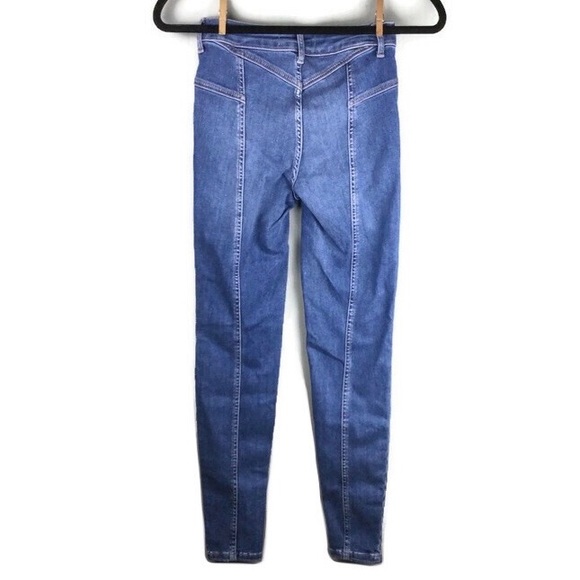 NWOT Free People Riley Seamed Daybreak Wash Mid-Rise Ankle Skinny Jeans Size 24 - Picture 4 of 12